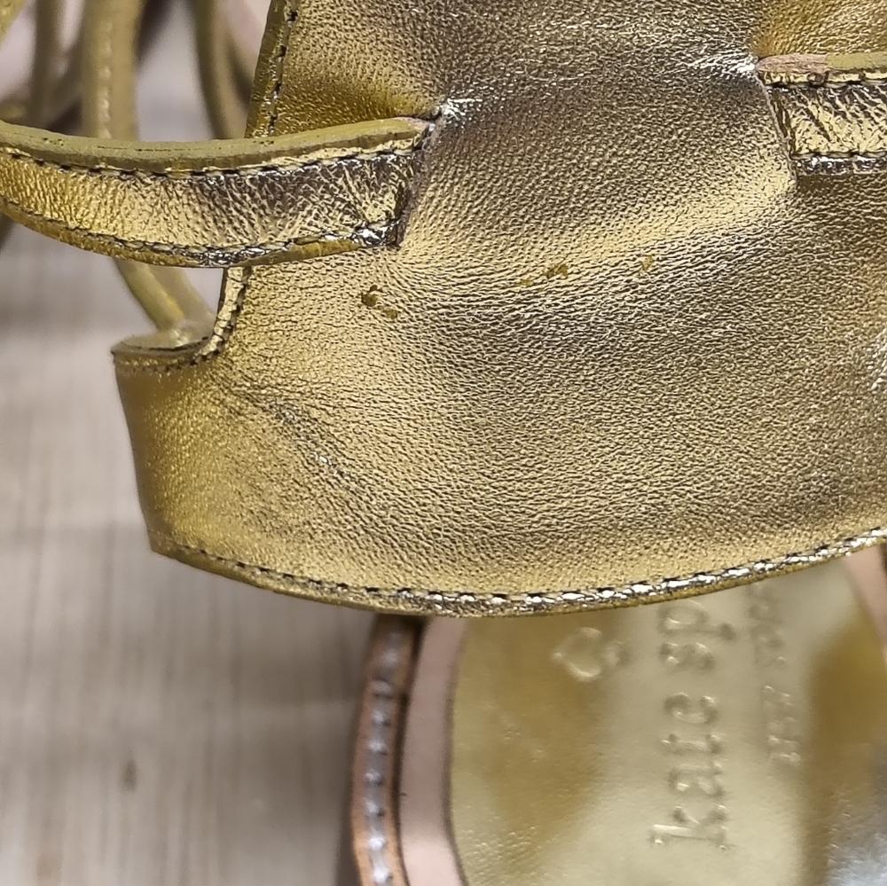 Kate Spade Sadia Gold Sandal Size 8M - Picture 4 of 8